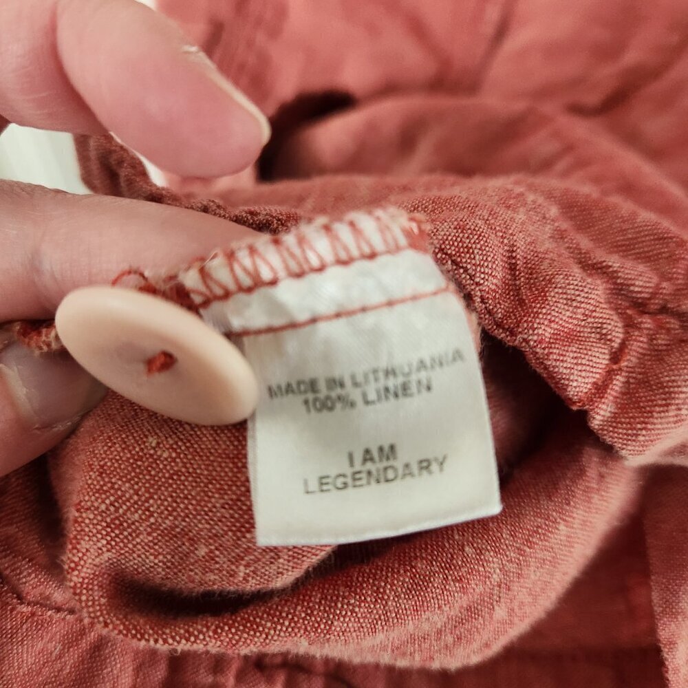 Flax Red Linen Button Front Blazer Jacket - image 5